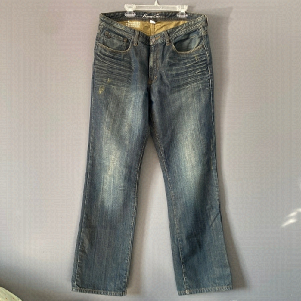 Classic Americana Kenneth Cole Men's Jeans Straight Leg Blue Denim W34 L32